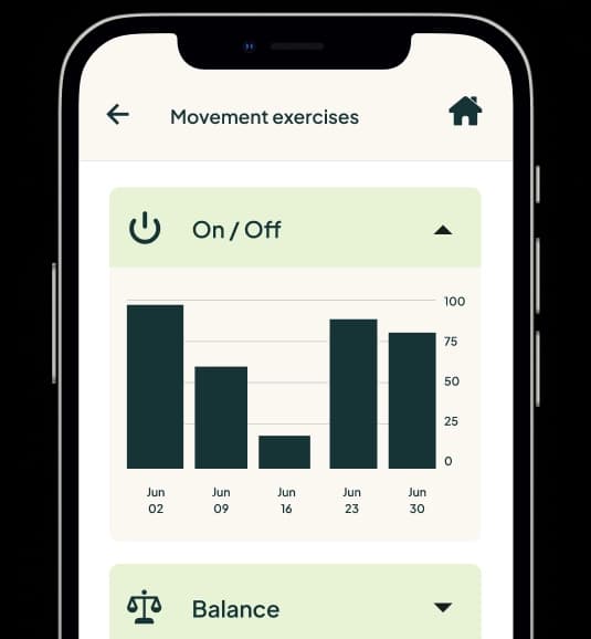 Kneu app showing movement exercises on an iPhone